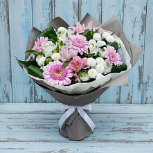 Букет цветов из:  Герберы, Альстромерии и Хризантемы #REPLACE_PRED# Очере