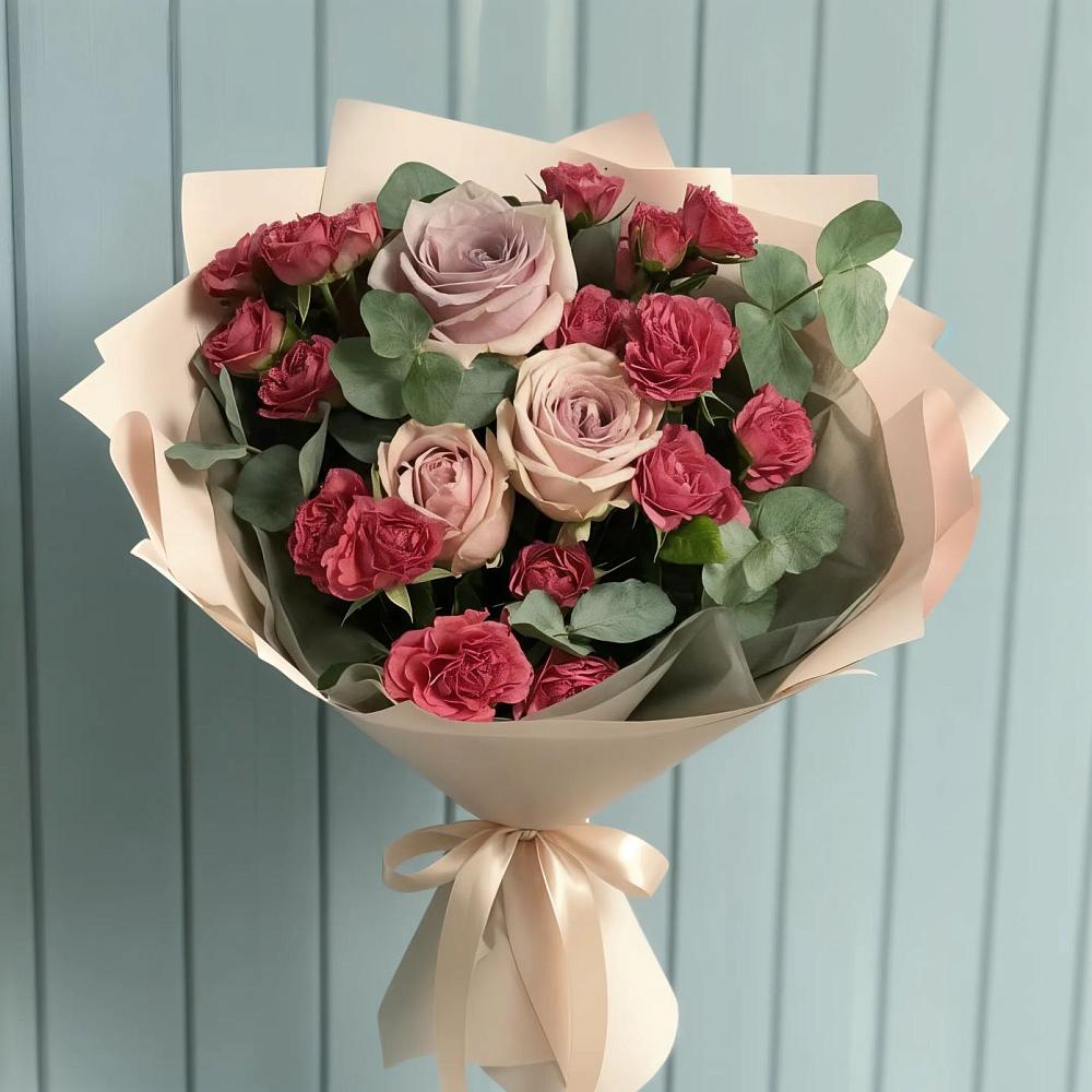 Букет цветов из: Гвоздики и Розы в Очере