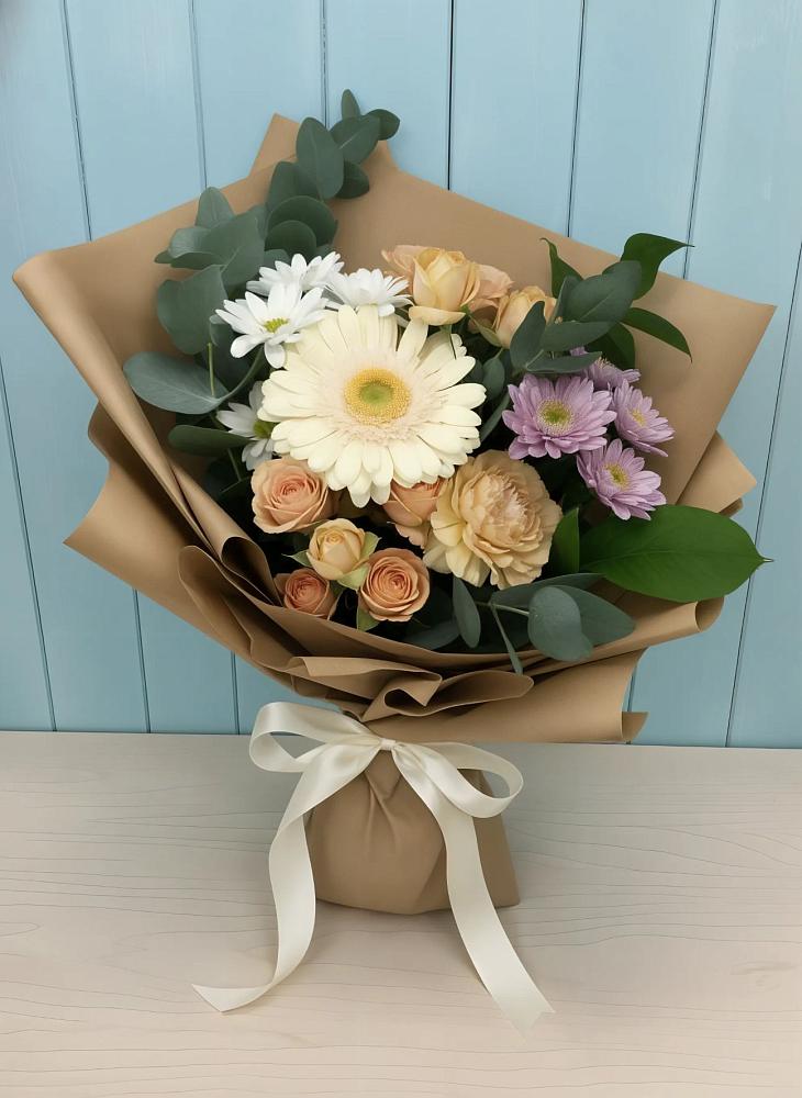 Букет цветов из: Герберы и Хризантемы в Очере