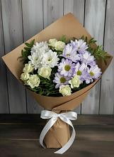 Букет цветов из:  Хризантемы и Розы в Очере