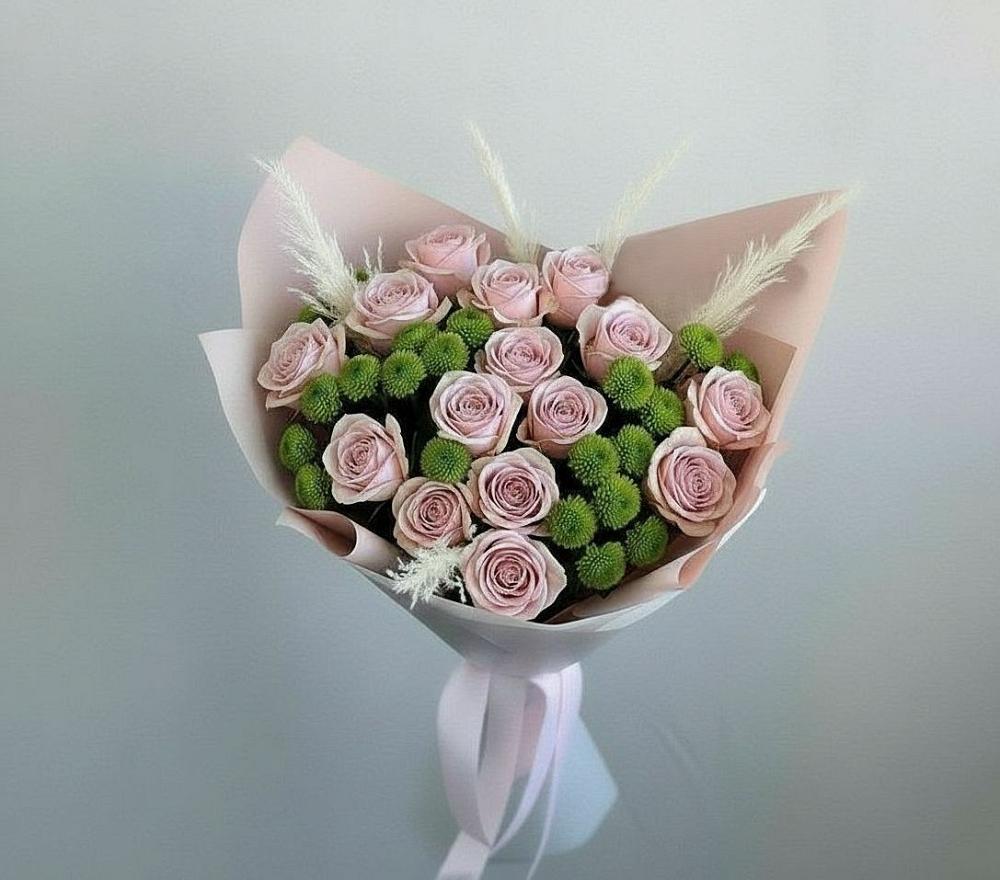 Букет цветов из: Розы и Хризантемы в Очере