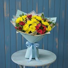 Букет цветов из:  Альстромерии и Хризантемы в Очере