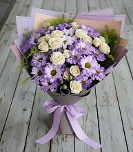 Букет цветов из:  Хризантемы и Розы в Очере